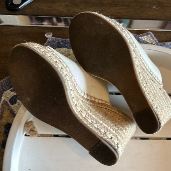 KARL LAGERFELD white espadrilles wedge sandals size 6 - Picture 7 of 10